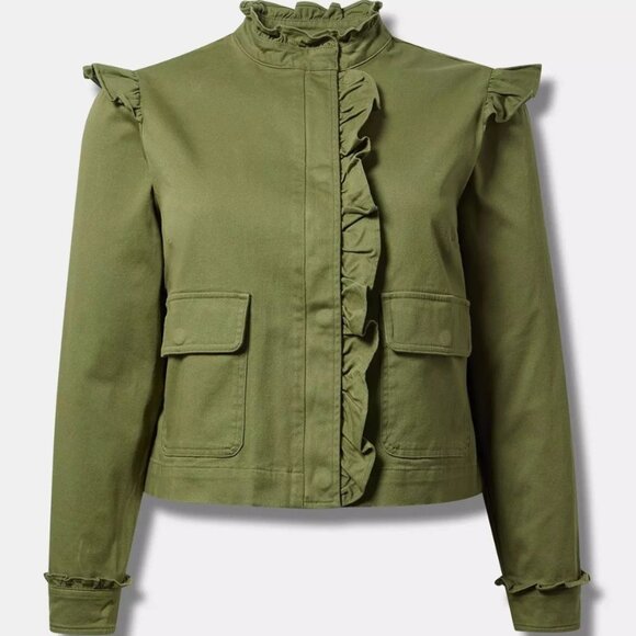 Torrid jacket - Torrid coat - 3 3X 22/24 green military jacket - fall jacket NWT - Picture 1 of 2